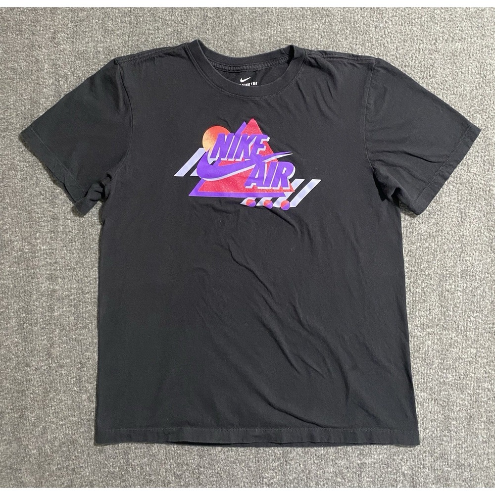 Nike Air Retro Multicolor Logo T-Shirt Black Mens Size S